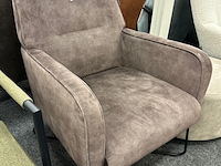Fauteuil jim, velvet, taupe - afbeelding 1 van  1