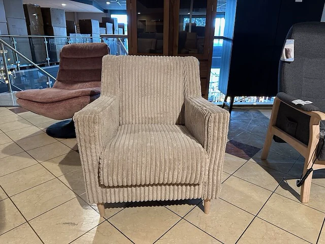 Fauteuil knudsen, grijs/wit - afbeelding 2 van  6
