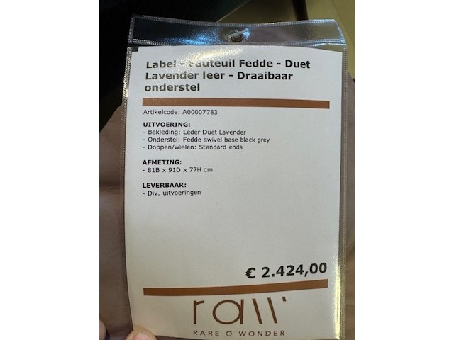 Fauteuil label, fedde, draaibaar - afbeelding 2 van  5