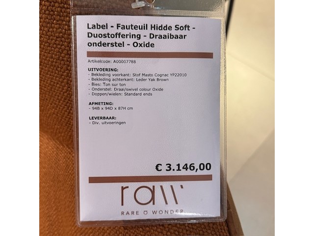 Fauteuil label, hidde soft, draaibaar - afbeelding 2 van  8