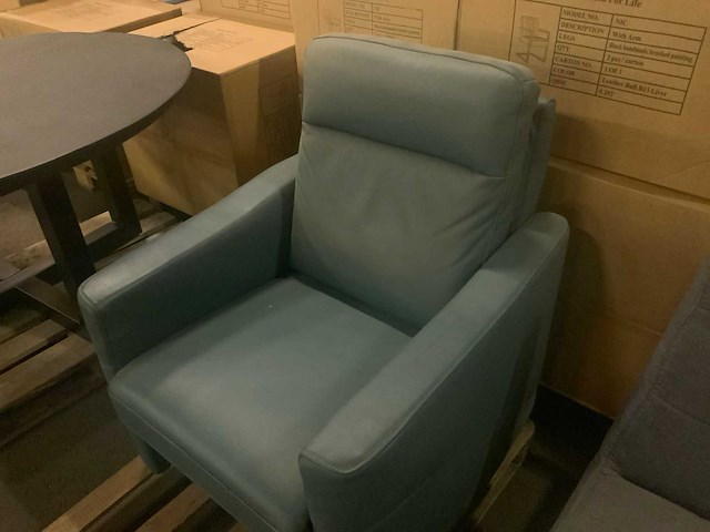 Fauteuil leder blauw - afbeelding 5 van  5