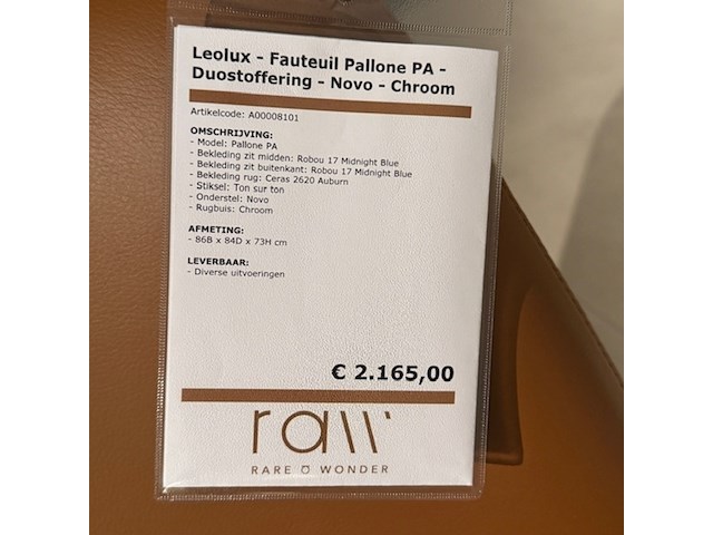 Fauteuil leolux, pallone pa, duostoffering - afbeelding 2 van  5