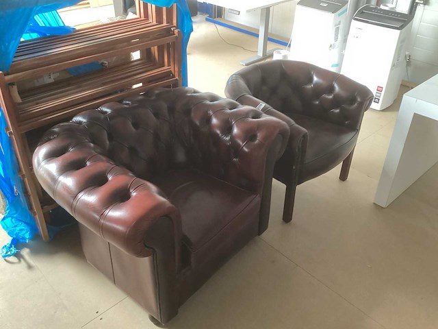 Fauteuil leren bruine stoelen - afbeelding 1 van  4