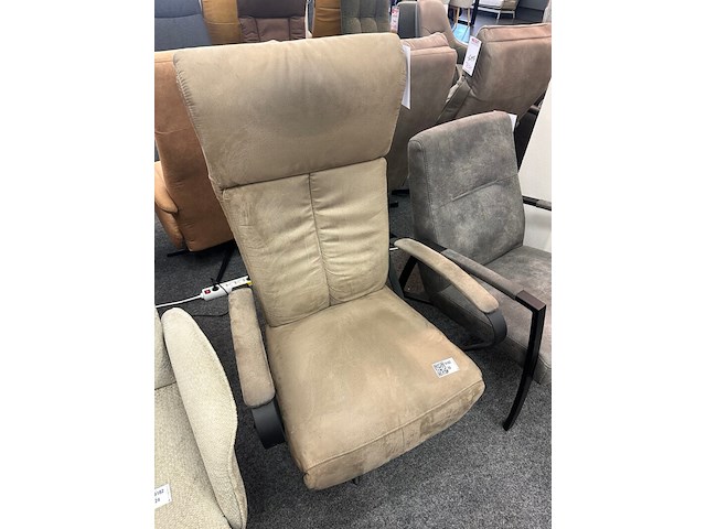 Fauteuil mees elektrisch, microvezel taupe - afbeelding 2 van  7