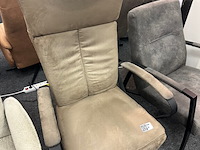 Fauteuil mees elektrisch, microvezel taupe - afbeelding 2 van  7