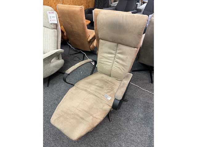 Fauteuil mees elektrisch, microvezel taupe - afbeelding 4 van  7