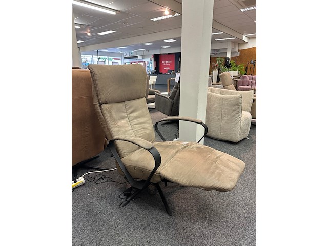 Fauteuil mees elektrisch, microvezel taupe - afbeelding 5 van  7