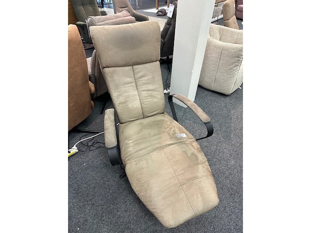 Fauteuil mees elektrisch, microvezel taupe - afbeelding 6 van  7