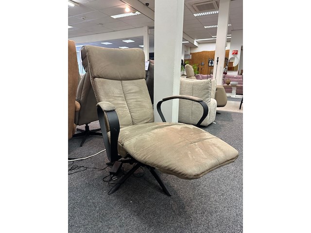 Fauteuil mees elektrisch, microvezel taupe - afbeelding 7 van  7