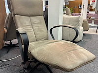 Fauteuil mees elektrisch, microvezel taupe - afbeelding 7 van  7