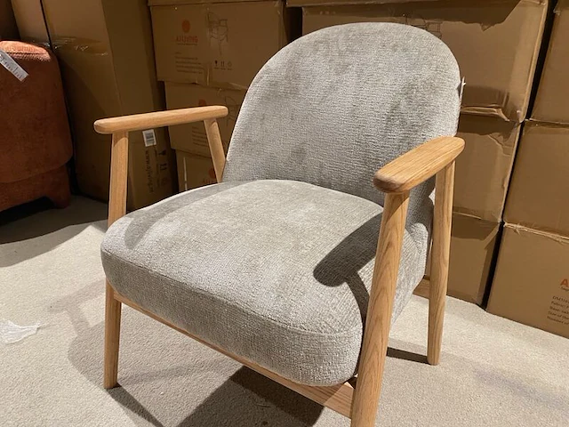 Fauteuil met armleuning aj living, taupe/beige - afbeelding 2 van  5