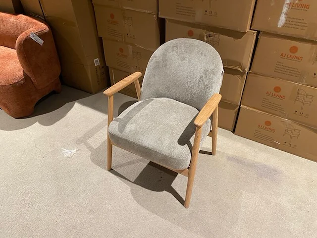 Fauteuil met armleuning aj living, taupe/beige - afbeelding 4 van  5