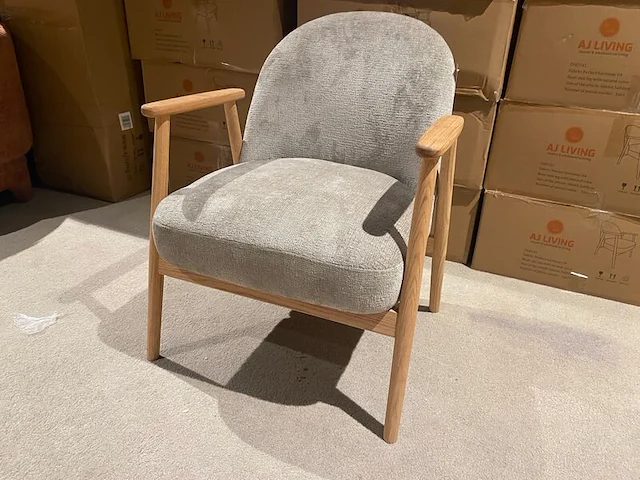 Fauteuil met armleuning aj living, taupe/beige - afbeelding 5 van  5