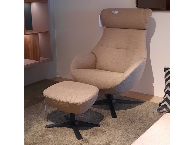 Fauteuil met footstool conform, globe, taupe - afbeelding 1 van  14