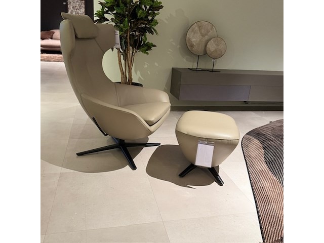 Fauteuil met footstool leolux, caruzzo plus, koala, draaibaar en verstelbaar - afbeelding 1 van  9