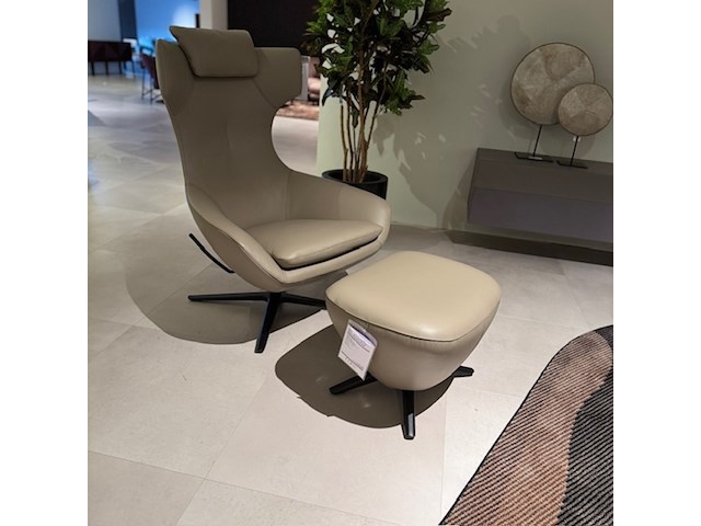 Fauteuil met footstool leolux, caruzzo plus, koala, draaibaar en verstelbaar - afbeelding 4 van  9