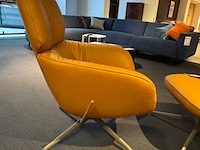 Fauteuil met footstool leolux, lodey, brandy, draaibaar en verstelbaar - afbeelding 6 van  7