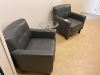 Fauteuil met glazen bijzettafel (2x) - afbeelding 2 van  5