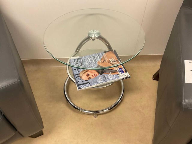 Fauteuil met glazen bijzettafel (2x) - afbeelding 5 van  5