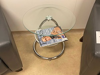 Fauteuil met glazen bijzettafel (2x) - afbeelding 5 van  5