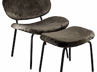 Fauteuil met voetenbank homebound, pip, zwart