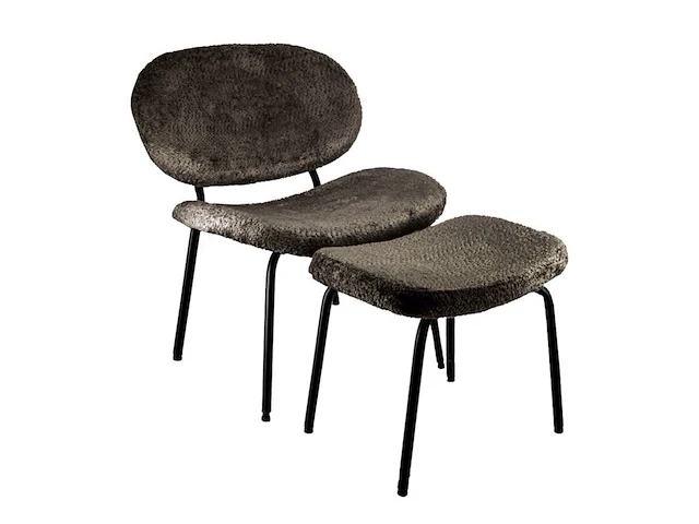 Fauteuil met voetenbank homebound, pip, zwart - afbeelding 1 van  5