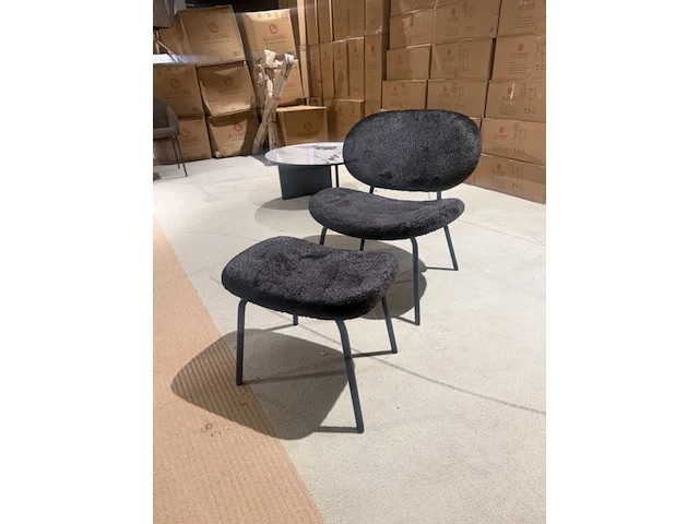 Fauteuil met voetenbank homebound, pip, zwart - afbeelding 2 van  5