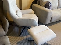 Fauteuil met voetenbank, relaxfauteuil aj living, beige - afbeelding 4 van  6
