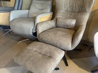 Fauteuil met voetenbank, relaxfauteuil aj living, stone