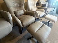 Fauteuil met voetenbank, relaxfauteuil aj living, stone - afbeelding 3 van  5
