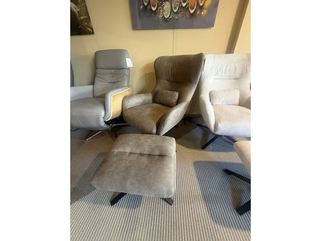 Fauteuil met voetenbank, relaxfauteuil aj living, stone - afbeelding 4 van  5