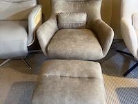 Fauteuil met voetenbank, relaxfauteuil aj living, stone - afbeelding 2 van  5