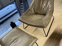 Fauteuil met voetenbankje, jess, bruin - afbeelding 1 van  2