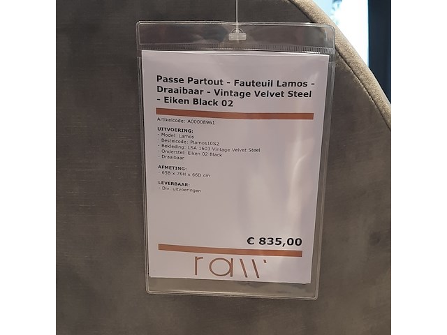 Fauteuil passepartout, lamos, zwart/velvet steel, draaibaar - afbeelding 2 van  8