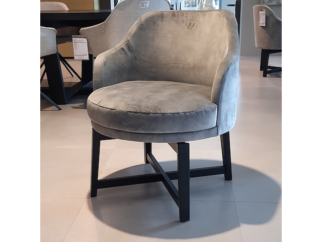 Fauteuil passepartout, lamos, zwart/velvet steel, draaibaar - afbeelding 1 van  7