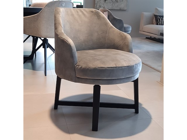 Fauteuil passepartout, lamos, zwart/velvet steel, draaibaar - afbeelding 2 van  7