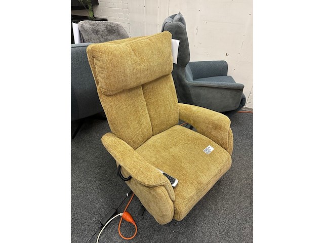 Fauteuil petra 3 motorig, okergeel geweven - afbeelding 3 van  5