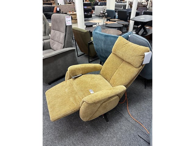 Fauteuil petra 3 motorig, okergeel geweven - afbeelding 5 van  5