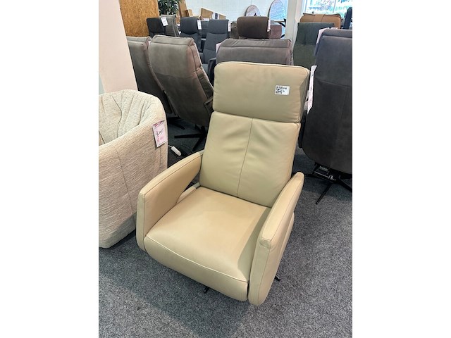 Fauteuil pim 3 motorig, leer taupe - afbeelding 1 van  5