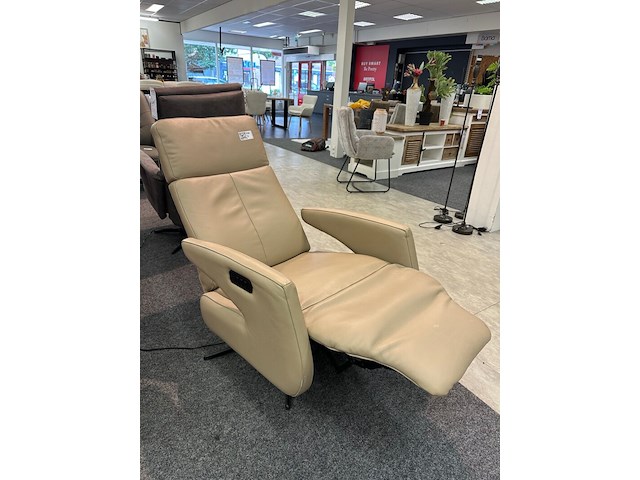 Fauteuil pim 3 motorig, leer taupe - afbeelding 4 van  5