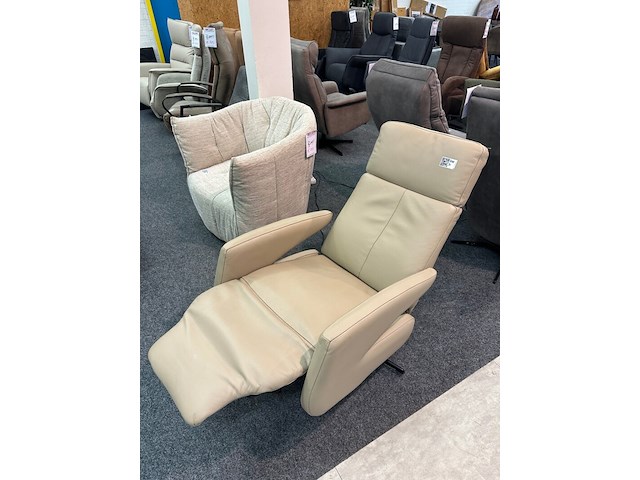 Fauteuil pim 3 motorig, leer taupe - afbeelding 5 van  5