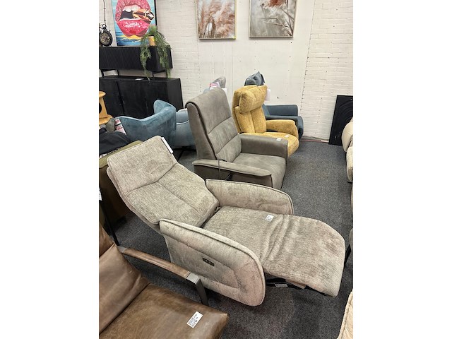 Fauteuil siem elektrisch, geweven taupe - afbeelding 3 van  7