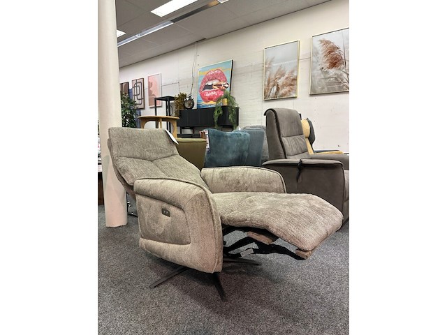 Fauteuil siem elektrisch, geweven taupe - afbeelding 5 van  7