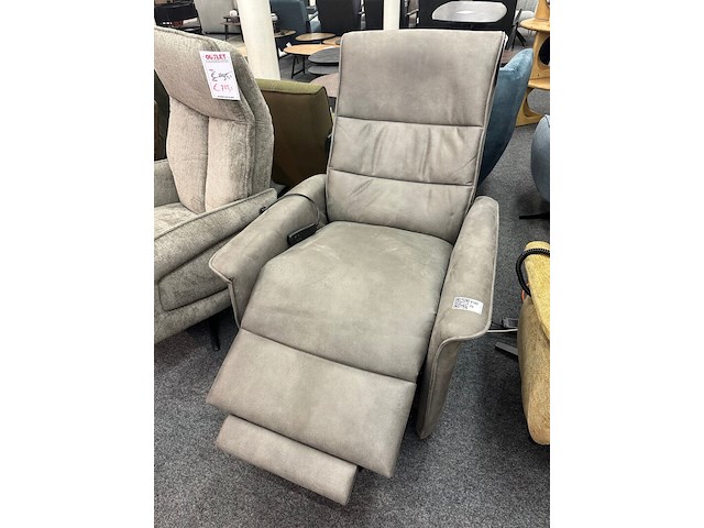 Fauteuil sta op elektrisch joep, microvezel taupe - afbeelding 2 van  7