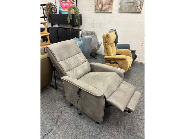 Fauteuil sta op elektrisch joep, microvezel taupe - afbeelding 6 van  7