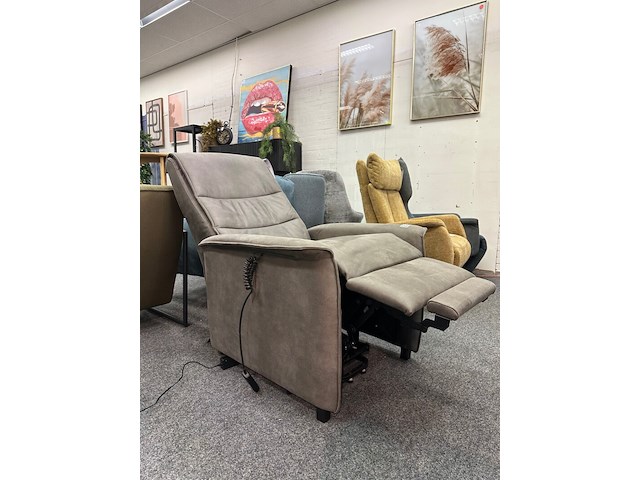 Fauteuil sta op elektrisch joep, microvezel taupe - afbeelding 7 van  7