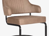 Fauteuil, stone microvezelstof, zwart metalen onderstel - afbeelding 1 van  1