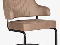 Fauteuil, stone microvezelstof, zwart metalen onderstel - afbeelding 1 van  1
