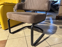 Fauteuil, stone stof, zwart metalen onderstel - afbeelding 3 van  3