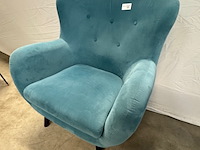 Fauteuil, turquoise, met bijzettafel - afbeelding 5 van  8
